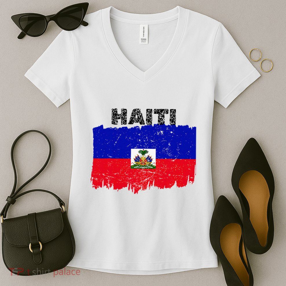 Haiti Haitian Flag Day Haitian Pride Women's V-Neck T-Shirt