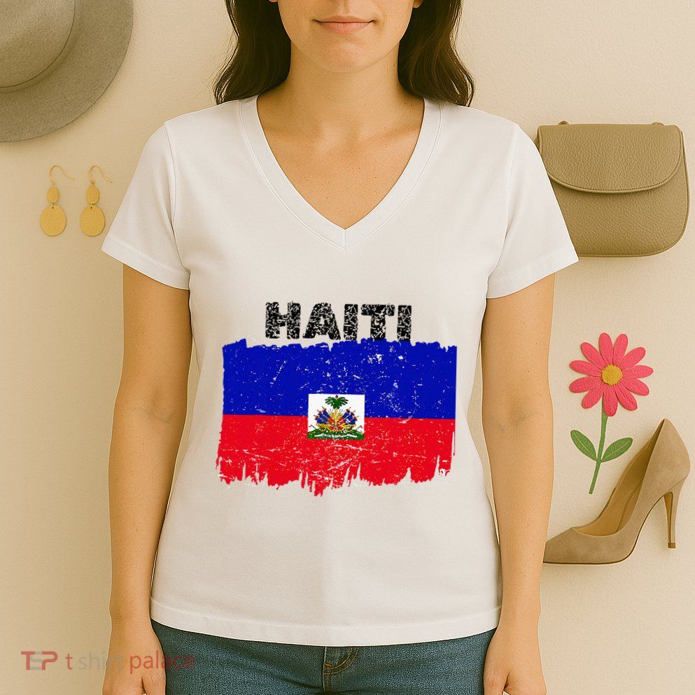 Haiti Haitian Flag Day Haitian Pride Women's V-Neck T-Shirt