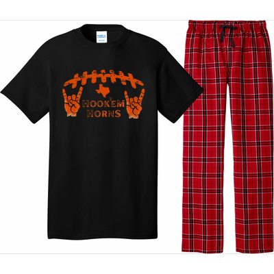 HookEm Horns Football Laces And Texas Map Pajama Set