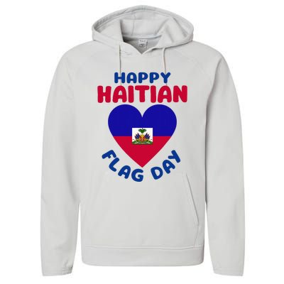 Happy Haitian Flag Day Cool Haiti Flag Heart Performance Fleece Hoodie