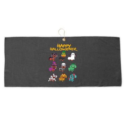 Happy Halloweiner Funny Dogs Lover Large Microfiber Waffle Golf Towel