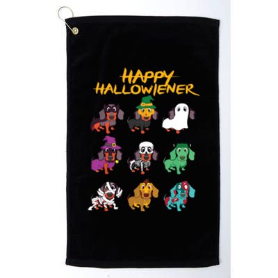 Happy Halloweiner Funny Dogs Lover Platinum Collection Golf Towel