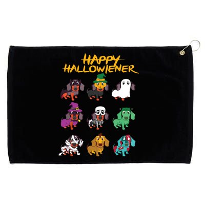 Happy Halloweiner Funny Dogs Lover Grommeted Golf Towel