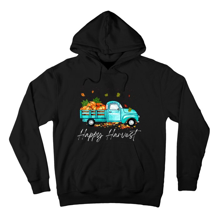 Happy Harvest Fall Season Pumpkin Truck Thanksgiving Vintage Hoodie