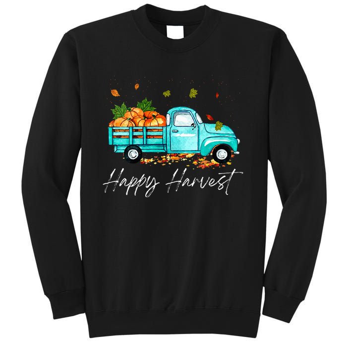 Happy Harvest Fall Season Pumpkin Truck Thanksgiving Vintage Sweatshirt