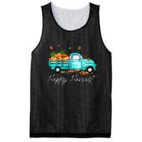 Happy Harvest Fall Season Pumpkin Truck Thanksgiving Vintage Mesh Reversible Basketball Jersey Tank