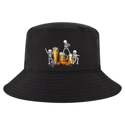Happy Halloween Funny Skeleton Drinking Beer Cool Comfort Performance Bucket Hat
