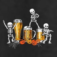 Happy Halloween Funny Skeleton Drinking Beer Cool Comfort Performance Bucket Hat