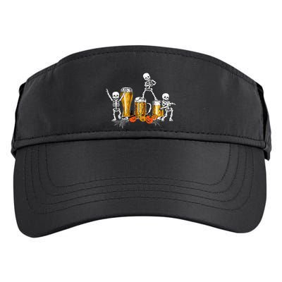 Happy Halloween Funny Skeleton Drinking Beer Adult Drive Performance Visor