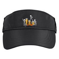 Happy Halloween Funny Skeleton Drinking Beer Adult Drive Performance Visor