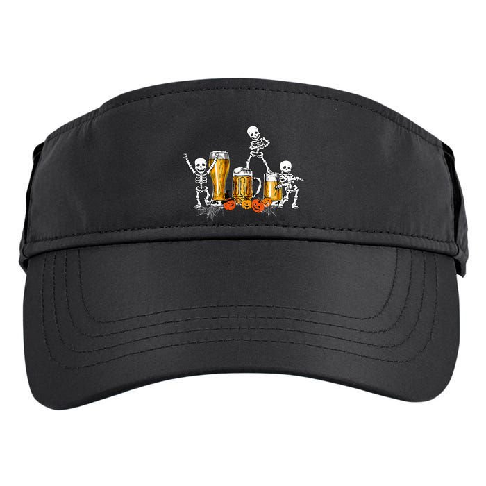 Happy Halloween Funny Skeleton Drinking Beer Adult Drive Performance Visor