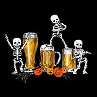 Happy Halloween Funny Skeleton Drinking Beer 16 in Basic Backpack