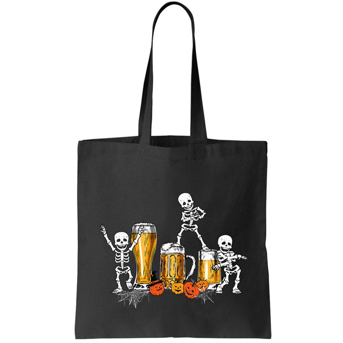 Happy Halloween Funny Skeleton Drinking Beer Bag