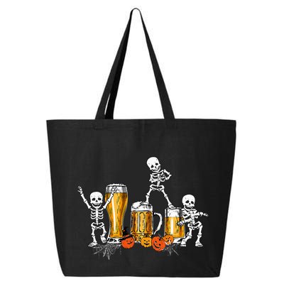 Happy Halloween Funny Skeleton Drinking Beer 25L Jumbo Tote