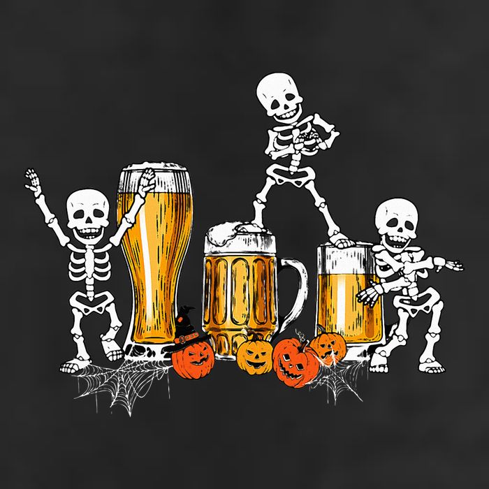 Happy Halloween Funny Skeleton Drinking Beer 25L Jumbo Tote