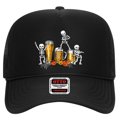 Happy Halloween Funny Skeleton Drinking Beer Hat