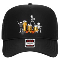 Happy Halloween Funny Skeleton Drinking Beer Hat