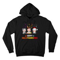 Happy HalloThanksMas Funny Santa Cow Halloween Thanksgiving Hoodie