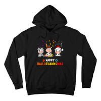 Happy HalloThanksMas Funny Santa Cow Halloween Thanksgiving Tall Hoodie