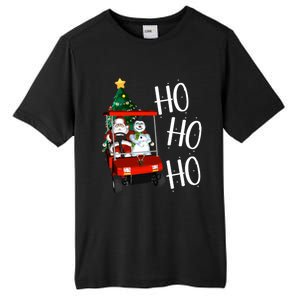 Ho Ho Funny Santa On Golf Cart With Christmas Tree Gift Tall Fusion ChromaSoft Performance T-Shirt