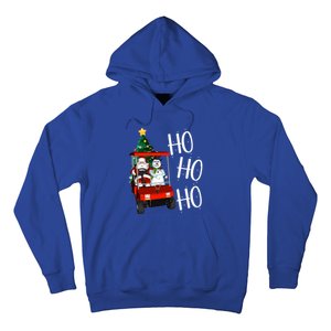 Ho Ho Funny Santa On Golf Cart With Christmas Tree Gift Hoodie