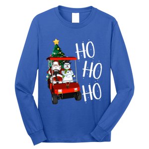 Ho Ho Funny Santa On Golf Cart With Christmas Tree Gift Long Sleeve Shirt