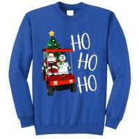 Ho Ho Funny Santa On Golf Cart With Christmas Tree Gift Sweatshirt