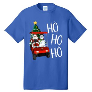 Ho Ho Funny Santa On Golf Cart With Christmas Tree Gift Tall T-Shirt