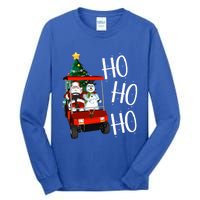 Ho Ho Funny Santa On Golf Cart With Christmas Tree Gift Tall Long Sleeve T-Shirt