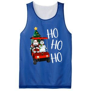 Ho Ho Funny Santa On Golf Cart With Christmas Tree Gift Mesh Reversible Basketball Jersey Tank