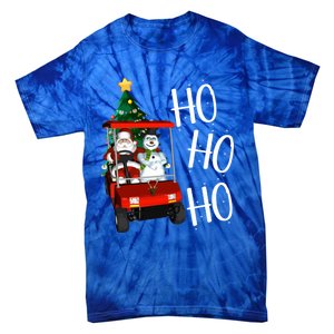 Ho Ho Funny Santa On Golf Cart With Christmas Tree Gift Tie-Dye T-Shirt