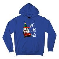 Ho Ho Funny Santa On Golf Cart With Christmas Tree Gift Tall Hoodie