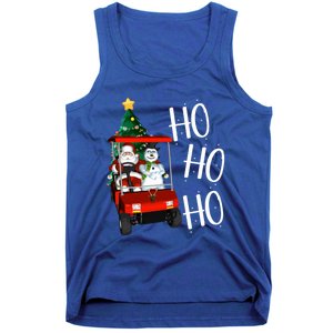 Ho Ho Funny Santa On Golf Cart With Christmas Tree Gift Tank Top