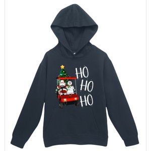 Ho Ho Funny Santa On Golf Cart With Christmas Tree Gift Urban Pullover Hoodie