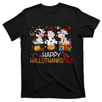 Happy HalloThanksMas Funny Santa Cow Halloween Thanksgiving T-Shirt