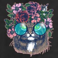 Hippy Hipster Flower Crown Cat Cool Comfort Performance Bucket Hat