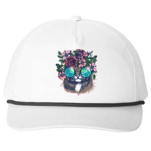 Hippy Hipster Flower Crown Cat Snapback Five-Panel Rope Hat