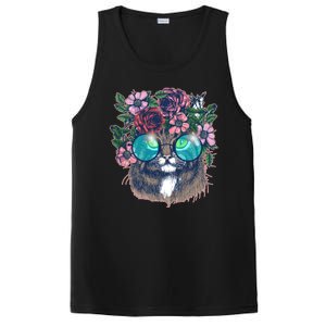 Hippy Hipster Flower Crown Cat PosiCharge Competitor Tank