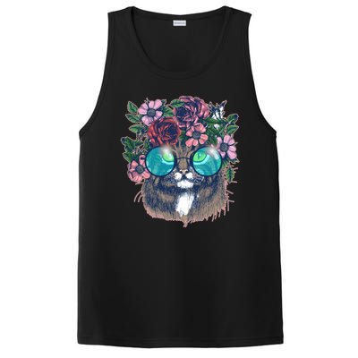 Hippy Hipster Flower Crown Cat PosiCharge Competitor Tank