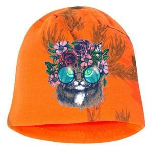 Hippy Hipster Flower Crown Cat Kati - Camo Knit Beanie