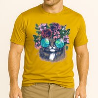 Hippy Hipster Flower Crown Cat Cooling Performance Crew T-Shirt