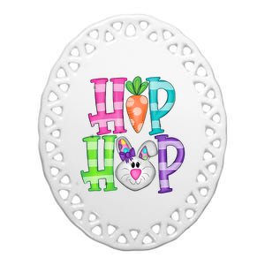 Hip Hop Funny Easter Day Easter Egg Bunny Gift Idea Ceramic Oval Ornament