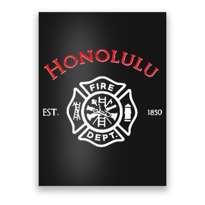 Honolulu Hawaii Fire Department Firefighters Rescue Poster