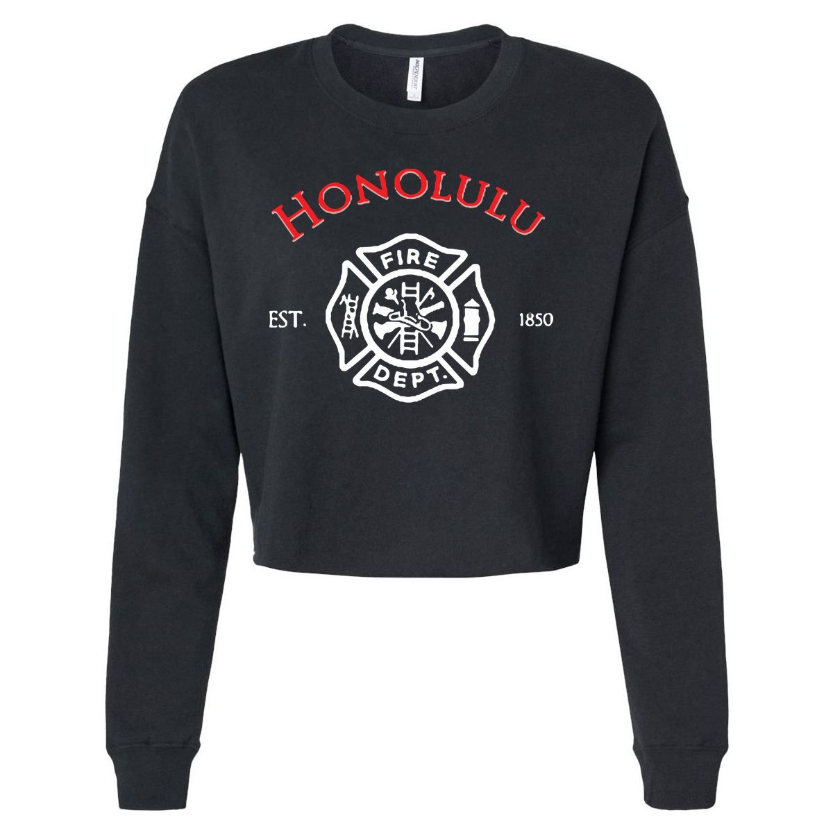 Honolulu Hawaii Fire Department Firefighters Rescue Cropped Pullover Crew