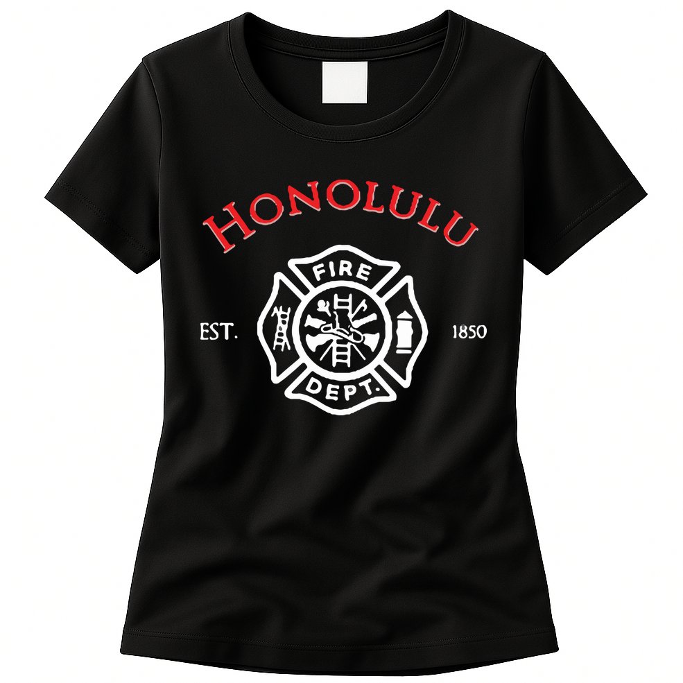 Honolulu Hawaii Fire Department Firefighters Rescue Womens T-Shirt