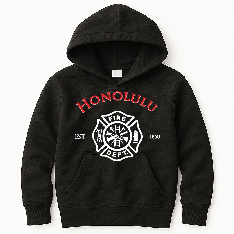 Honolulu Hawaii Fire Department Firefighters Rescue Kids Hoodie