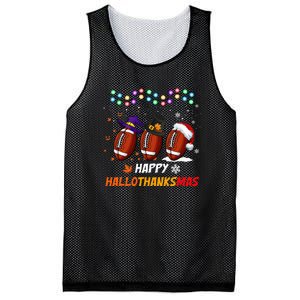 Happy Hallothanksmas Football Halloween Thanksgiving Xmas Mesh Reversible Basketball Jersey Tank