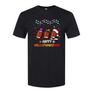 Happy Hallothanksmas Football Halloween Thanksgiving Xmas Softstyle CVC T-Shirt