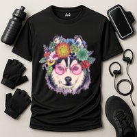 Hippy Hipster Flower Crown Dog Cooling Performance Crew T-Shirt