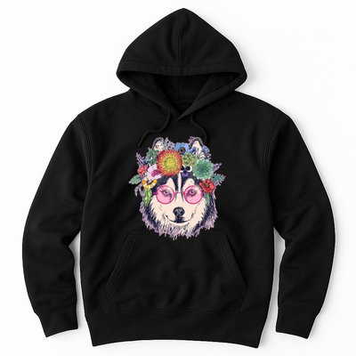 Hippy Hipster Flower Crown Dog Hoodie